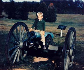 Marky Deren inspects the ordnance, Manassas, Virginia.